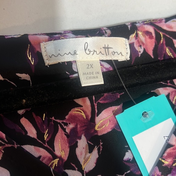 Nine Britton Perth V neck knit top black 2X - Picture 4 of 5